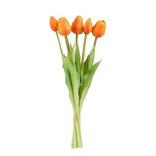 Seiden Tulpen Strauss orange L38cm x7 