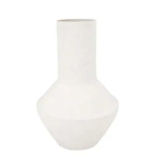 Eisen Vase Fiore  Neck Textured weiss 31x31x46cm