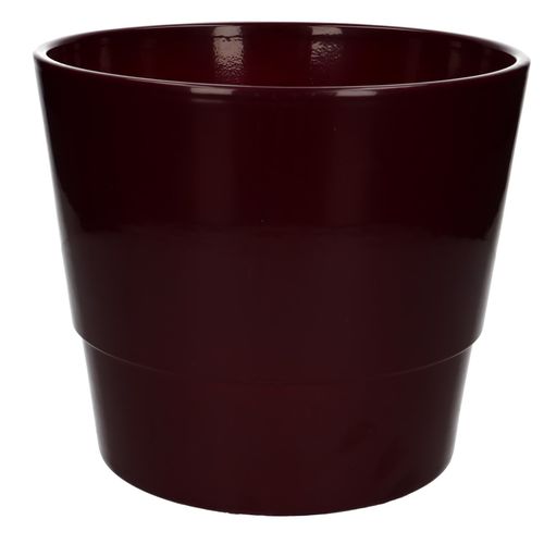 Keramik Übertopf Basic weinrot D22cm H19cm
