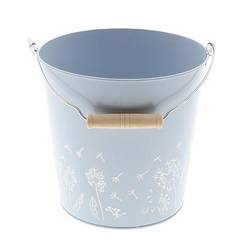 Zink Eimer Blume blau D20cm H19cm