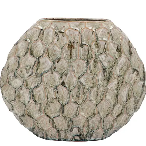 Keramik Vase Inga Jada Structure grün 32x12x26cm