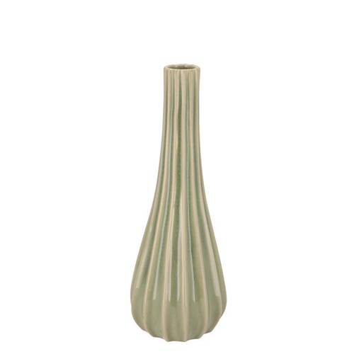 Keramik Vase Gia Stripes grün 11x11x28cm