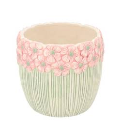 Keramik Übertopf Jane rosa 13x13x11cm