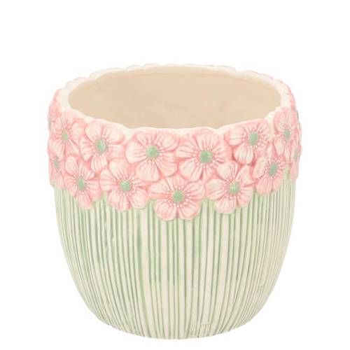 Keramik Übertopf Jane rosa 13x13x11cm