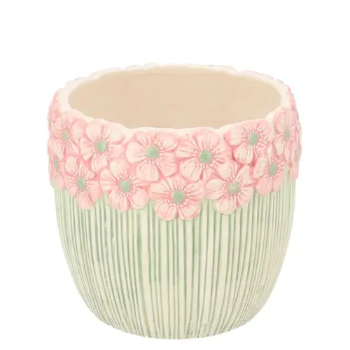 Keramik Übertopf Jane rosa 13x13x11cm