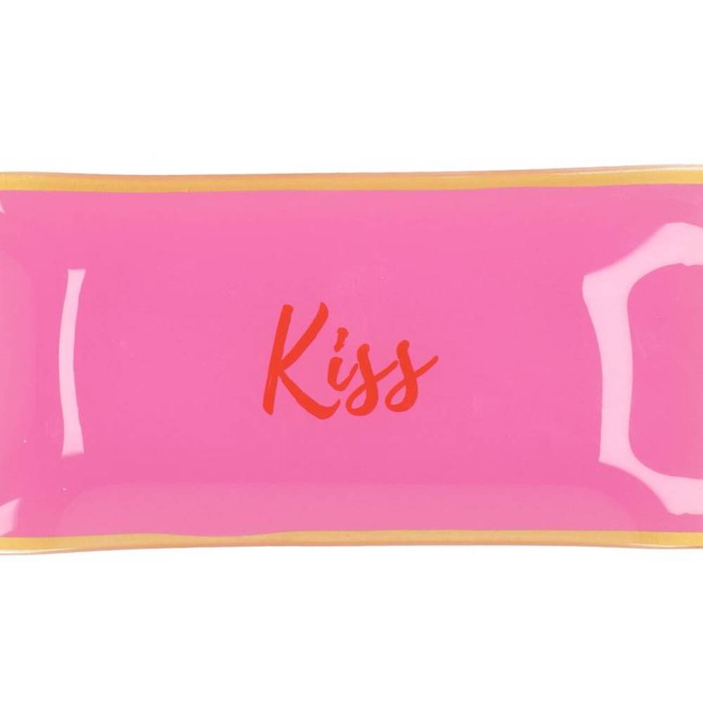 Teller Rechteck Kiss rosa 20x10x02cm