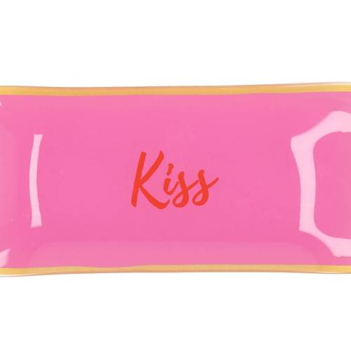 Teller Rechteck Kiss rosa 20x10x02cm