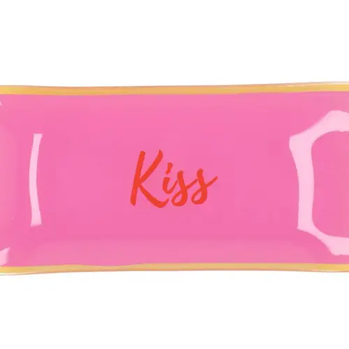 Teller Rechteck Kiss rosa 20x10x02cm