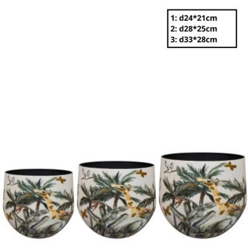 Übertopf Safari creme 3/Set D33 H28cm
