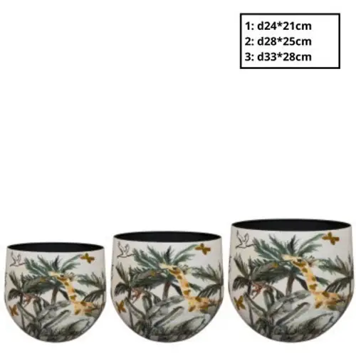 Übertopf Safari creme 3/Set D33 H28cm