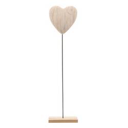 Holz Herz auf Standard natur D25cm H100cm