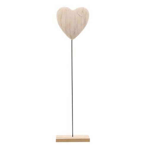 Holz Herz auf Standard natur D25cm H100cm