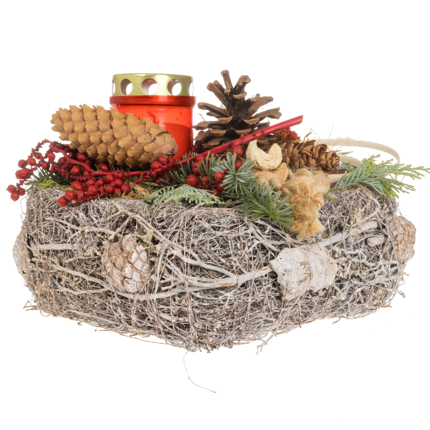 Herz Korb Grablicht 28x28cm (3620)