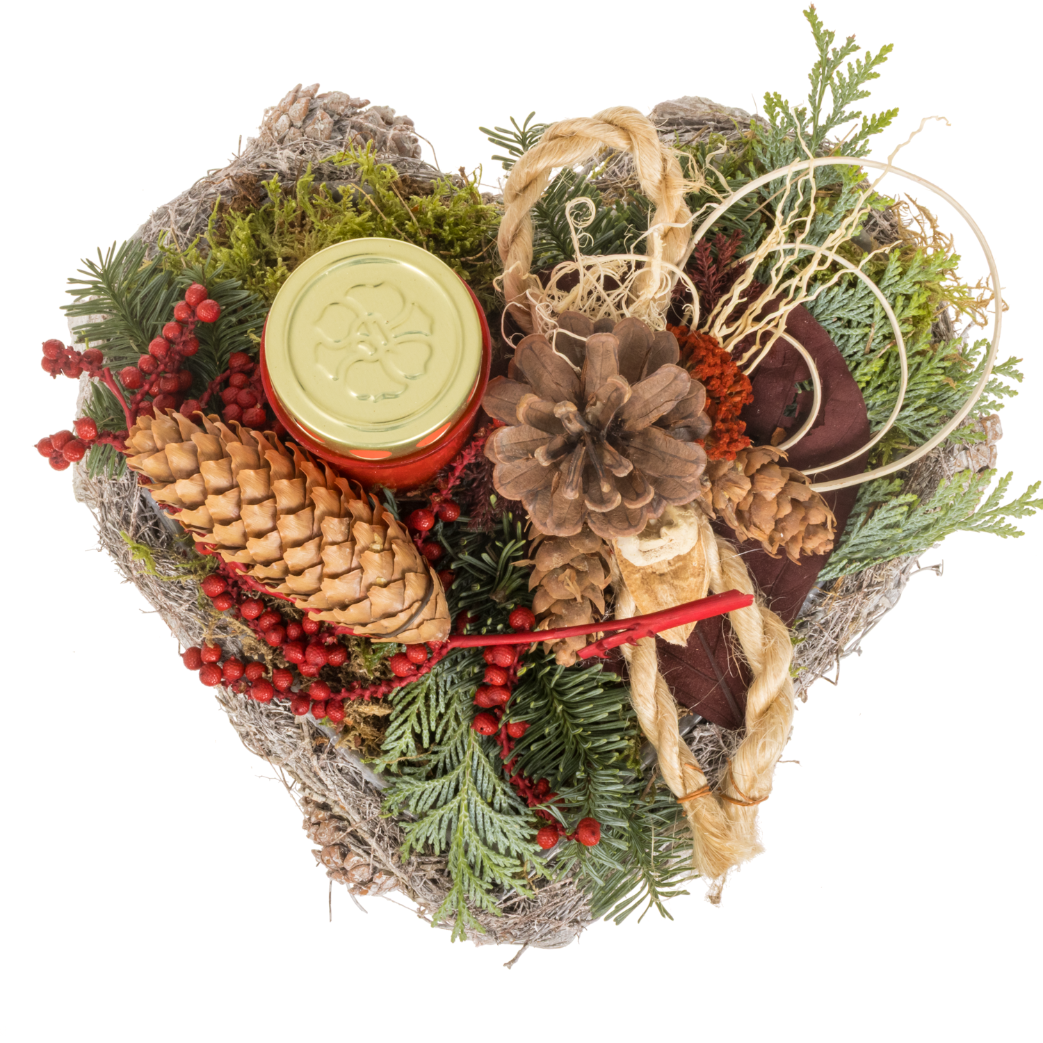 Herz Korb Grablicht 28x28cm (3620)