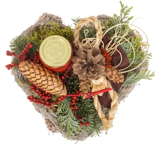 Herz Korb Grablicht 28x28cm (3620)