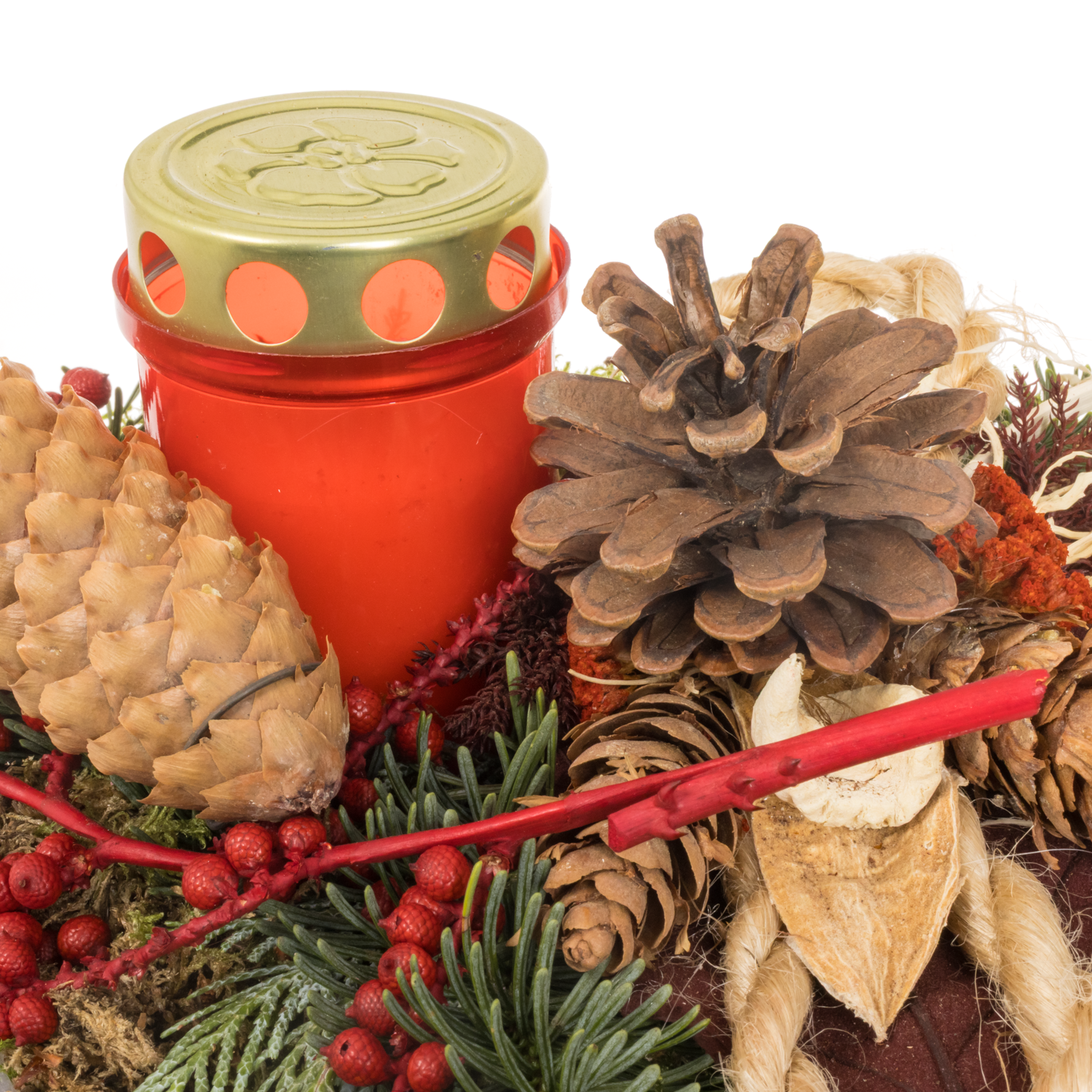 Herz Korb Grablicht 28x28cm (3620)