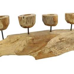 Teakholz Kerzenhalter natur 70x20x16cm