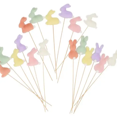 Hase auf Stab Fun Filz mix pastel D08cm H39cm