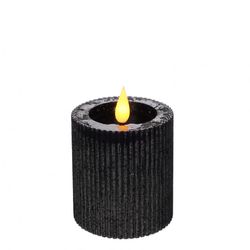 LED Stumpfkerzen Schwarz D07cm H7.5cm ex.AAA