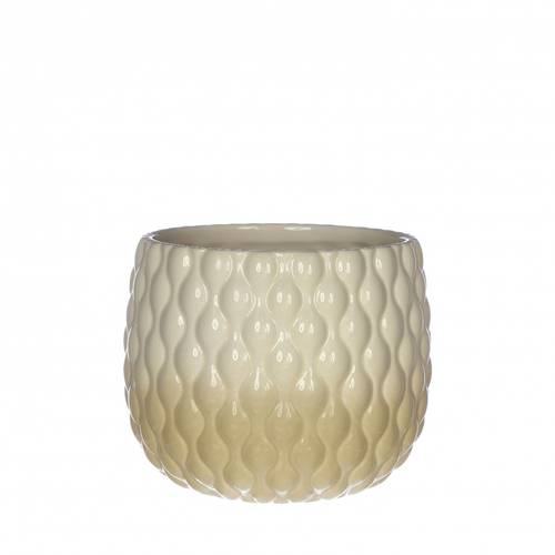 Keramik Übertopf Bubbles creme D13.5cm H11cm