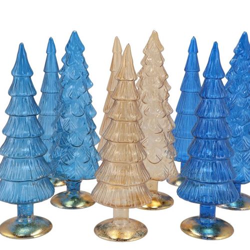Weihnachtsbaum blau metallisch 9x30cm