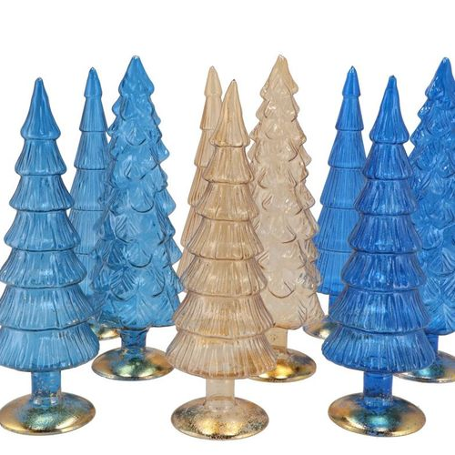 Weihnachtsbaum blau metallisch 9x30cm