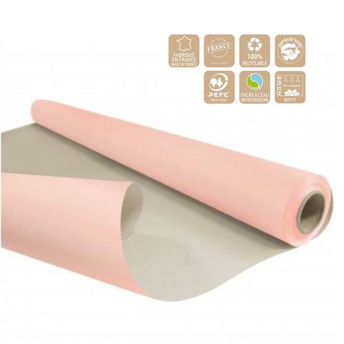 Papier Rolle 80cm Duo hellrosa/grau 60gr 40m