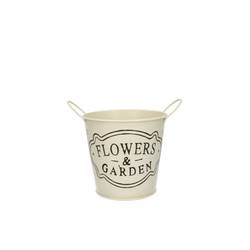 Zink Übertopf Garden creme D13cm H11.5cm 