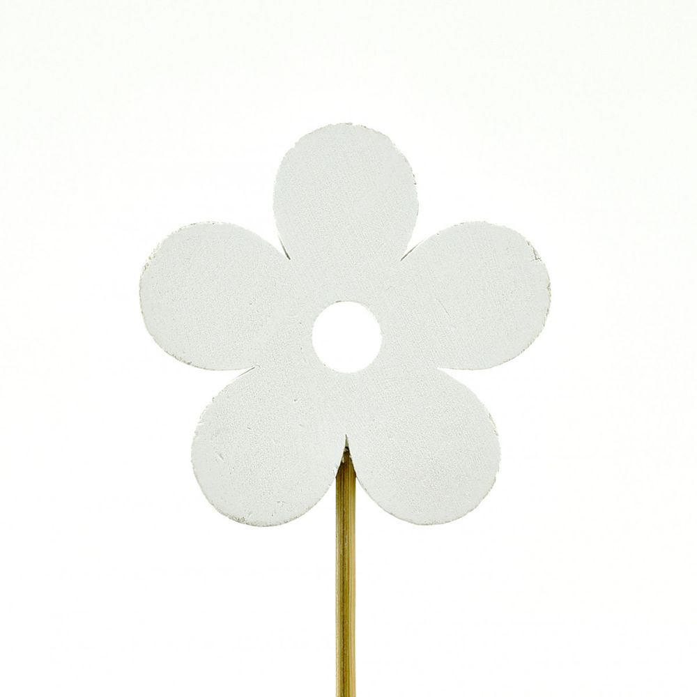 Blume auf Stab weiss 20cm 8cm