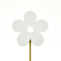 Blume auf Stab weiss 20cm 8cm