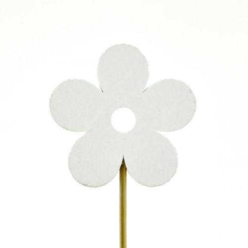 Blume auf Stab weiss 20cm 8cm