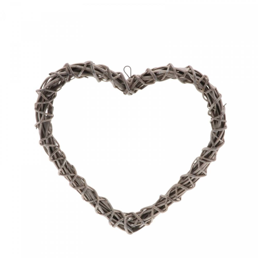 Kranz grau Herz Weide D34cm