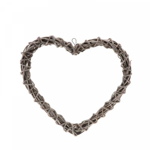 Kranz grau Herz Weide D34cm
