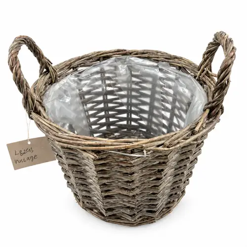 Korb Henkel Malaga braun D21cm H14cm
