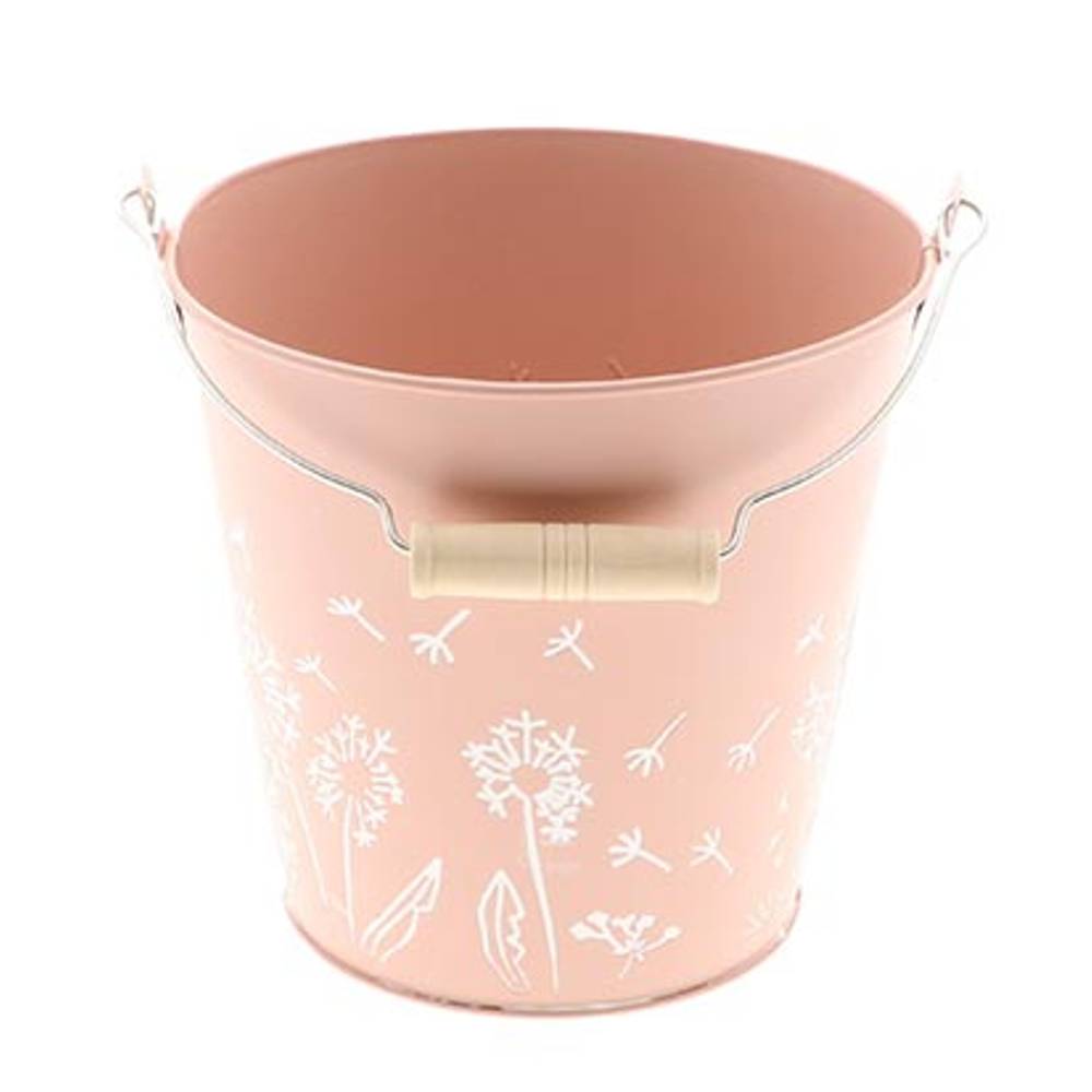 Zink Eimer Blume lachs D16cm H15cm