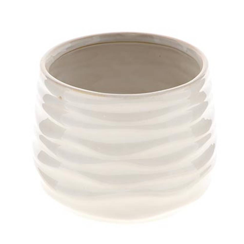 Keramik Übertopf Benny crem D17cm H15.5cm