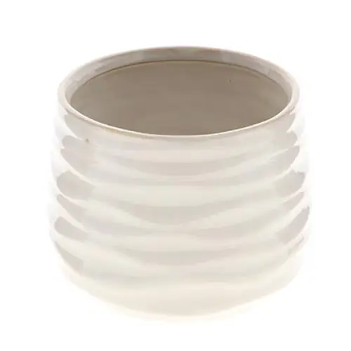 Keramik Übertopf Benny crem D17cm H15.5cm