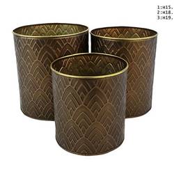Zink Übertopf Can bronze 3/Set D14/16/18cm H16/19/20cm