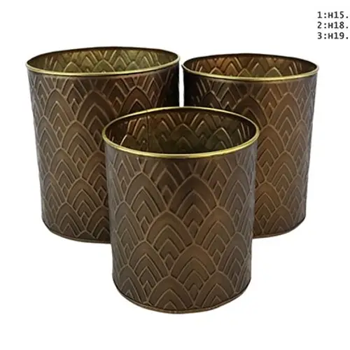 Zink Übertopf Can bronze 3/Set D14/16/18cm H16/19/20cm