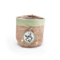 Übertopf Jute Butterfly grün D13cm H13cm