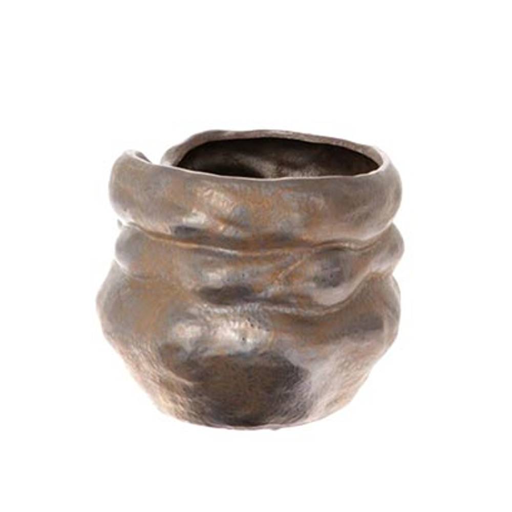 Keramik Übertopf Felsen bronze D26.5cm H22.5cm