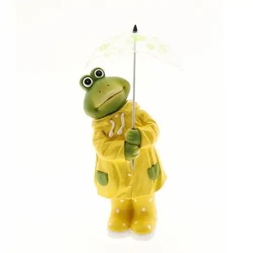 Frosch mit Regenschirm gelb D12cm H31cm