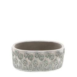 Keramik Schale Tulpe grau 20x11x09cm