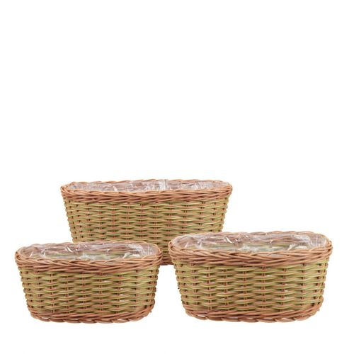 Korb lime/natur 31x19x14cm 3set