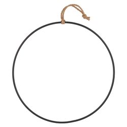 Metal Circle Black Met Touw 76cm