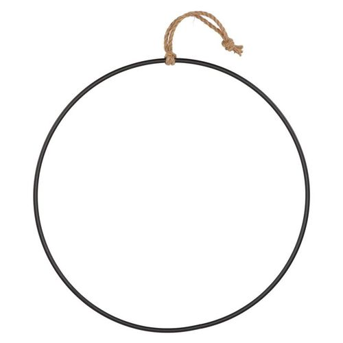 Metal Circle Black Met Touw 76cm