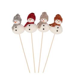 Schneemann auf Stab Jolly rot mix L40cm D06cm