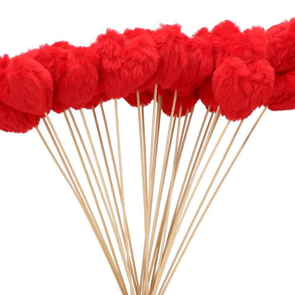 Herz auf Stab Plüsch rot D09cm L50cm x25