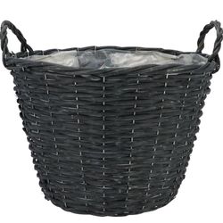 Korb Henkel Weide schwarz D30cm H23cm