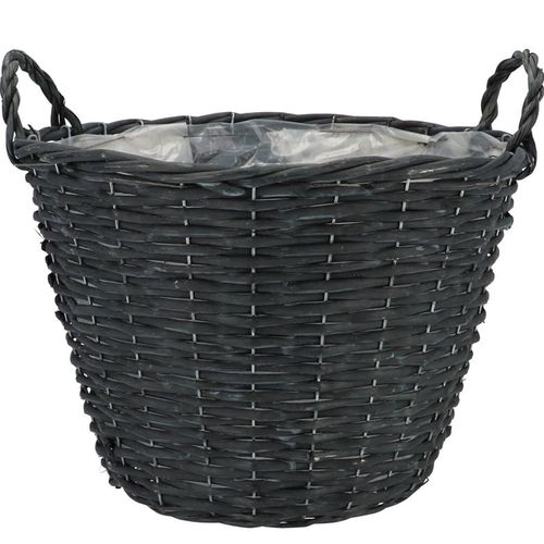 Korb Henkel Weide schwarz D30cm H23cm